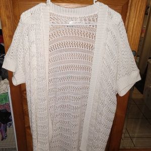 Crocheted White Cardigan